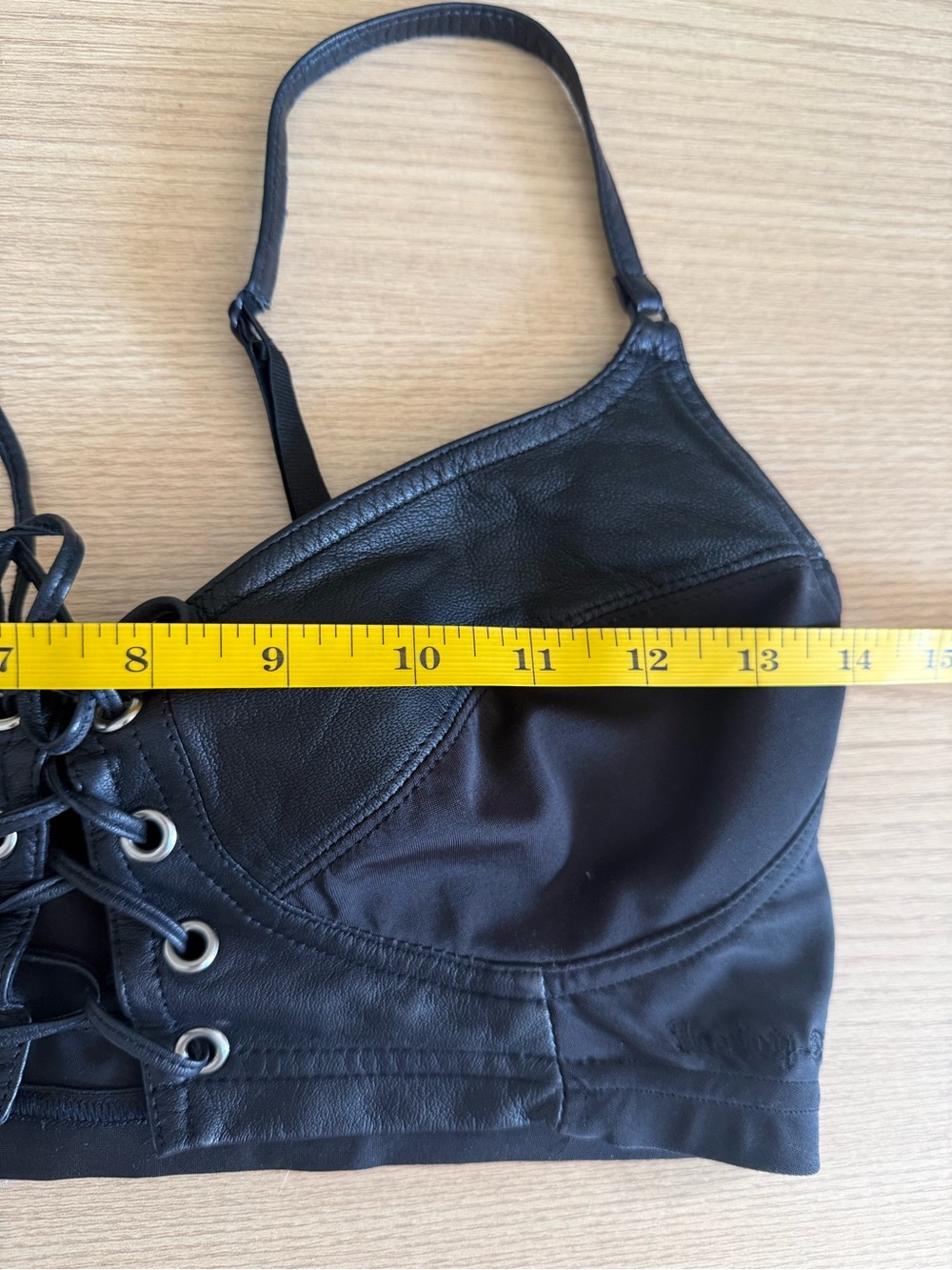 Harley-Davidson Vintage Y2K Leather Lace Up Corset Bra Top Black Medium - Picture 9 of 12